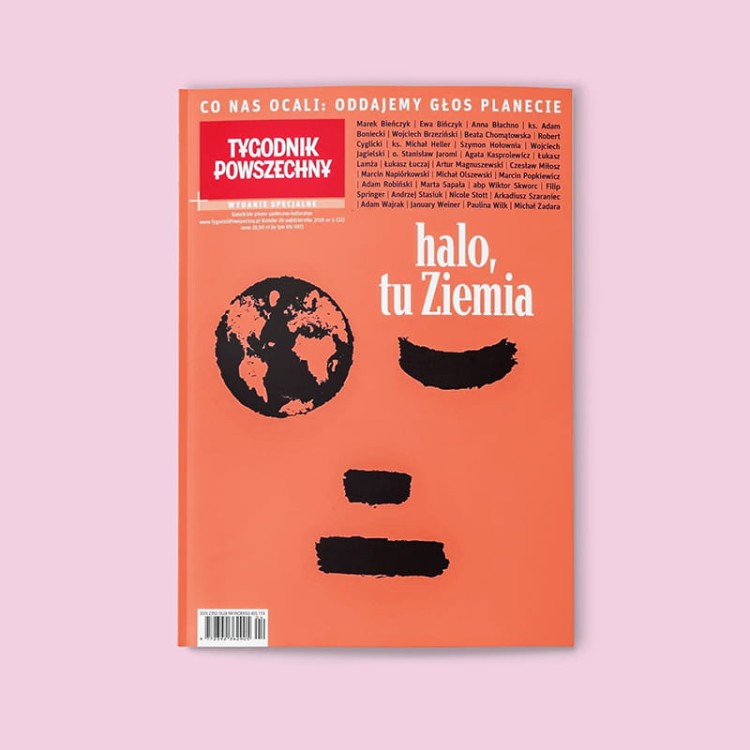 Halo, tu ziemia- okładka wydania specjalnego Tygodnika Powszechnego